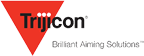 Trijicon logo with the company name overlapping a red downward facing triangle.